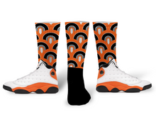 Load image into Gallery viewer, Air Jordan 13 Starfish Orange Socks &quot;Sunrise&quot; Air Jordan 13 Sneaker Match Socks

