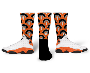 Air Jordan 13 Starfish Orange Socks "Sunrise" Air Jordan 13 Sneaker Match Socks