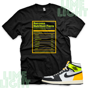 Volt Gold Air Jordan 1 "Success Facts" Nike Air Jordan 1 Sneaker Match Shirt Tee