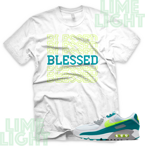 Air Max 90 Spruce Lime "Blessed7" Air Max 90 Teal Green Sneaker Match Shirt Tee