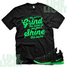 Load image into Gallery viewer, LeBron 18 Dunkman &quot;Grind &amp; Shine&quot; Nike LeBron Electric Green Sneaker Match Shirt
