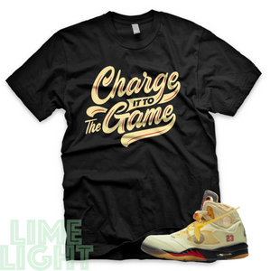 Sail "Charge It To The Game" Nike Air Jordan 5s Black or White Sneaker Shirt