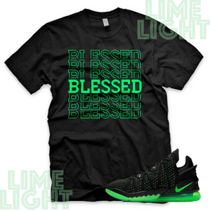 LeBron 18 Dunkman "Blessed7" Nike LeBron Electric Green Sneaker Match Shirt Tee