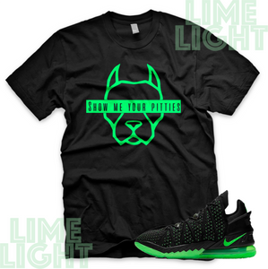 LeBron 18 Dunkman "Pitties" Nike LeBron Electric Green Sneaker Match Shirt Tee
