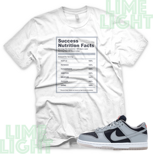 Dunk Low College Navy/Grey "Success Facts" Nike Dunk Low Sneaker Match Shirt Tee