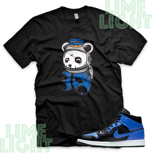 Jordan 1 Black Hyper Royal "Astro Panda" Nike Air Jordan 1 Sneaker Match Shirt