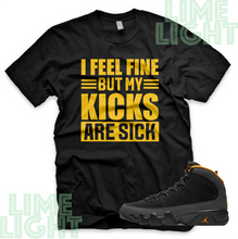 Load image into Gallery viewer, Nike Air Jordan 9 University Gold &quot;Sick Kicks&quot; Jordan 9 Sneaker Match Shirts
