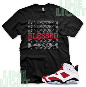 Air Jordan 6 Carmine "Blessed7" Nike Air Jordan 6 Sneaker Match Tee Shirt