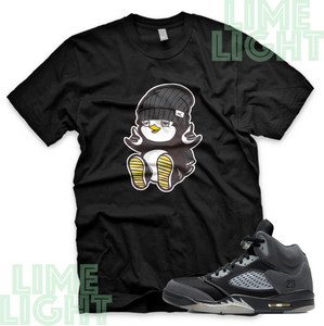 Jordan 5 Anthracite "Penguin" Nike Air Jordan 5 Sneaker Match Shirt Tee