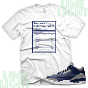 Air Jordan 3 Midnight Navy "Success Facts" Air Jordan 3 Sneaker Match Shirt Tee