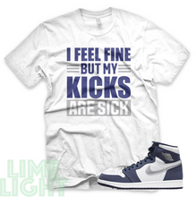 Load image into Gallery viewer, Midnight Navy &quot;Sick Kicks&quot; Nike Air Jordan 1 Black/ White Sneaker Match Tees
