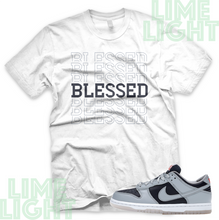 Load image into Gallery viewer, Dunk Low College Navy and Grey &quot;Blessed7&quot; Nike Dunk Low Sneaker Match Shirt Tee
