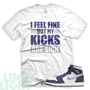 Midnight Navy "Sick Kicks" Nike Air Jordan 1 Black/ White Sneaker Match Tees
