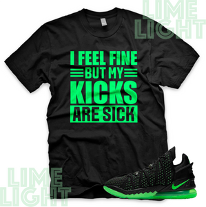 LeBron 18 Dunkman "Sick Kick" Nike LeBron Electric Green Sneaker Match Shirt Tee