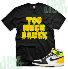 Load image into Gallery viewer, Volt Gold Air Jordan 1 &quot;Too Much Sauce&quot; Nike Air Jordan 1 Sneaker Match Shirts
