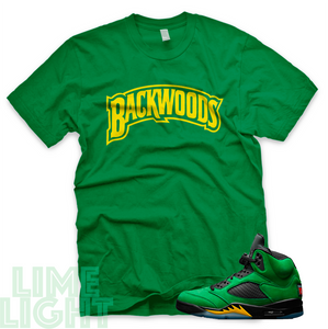 Oregon Ducks "Backwoods" Air Jordan 5 Retro Green Sneaker Match Shirt