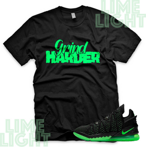 LeBron 18 Dunkman "Grind Harder" Nike LeBron Electric Green Sneaker Match Shirt