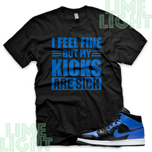 Jordan 1 Black Hyper Royal "Sick Kicks" Nike Air Jordan 1 Sneaker Match Shirt