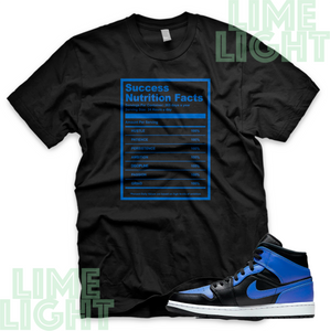 Jordan 1 Black Hyper Royal "Success" Nike Air Jordan 1 Sneaker Match Shirt