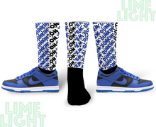 Load image into Gallery viewer, Dunk High Hyper Cobalt &quot;Dunkin on Em&quot; White Nike Dunk High Sneaker Match Socks
