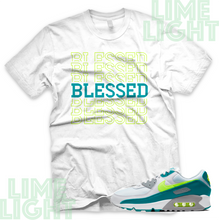 Load image into Gallery viewer, Air Max 90 Spruce Lime &quot;Blessed7&quot; Air Max 90 Teal Green Sneaker Match Shirt Tee
