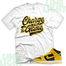 Load image into Gallery viewer, Varsity Maize Nike Dunk Highs &quot;The Game&quot; Nike Dunk High Sneaker Match Shirt
