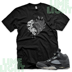 Jordan 5 Anthracite "Heartless" Nike Air Jordan 5 Sneaker Match Shirt Tee