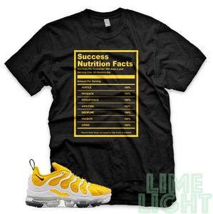 Speed Yellow "Success Facts" Vapormax Plus Black/White Sneaker Match Shirt