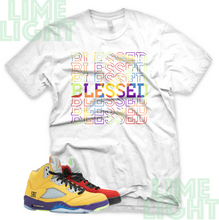 Load image into Gallery viewer, Air Jordan 5 What The &quot;Blessed 7&quot; Air Jordan 5s Retro | Sneaker Match Tee Shirts
