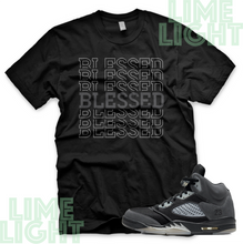 Load image into Gallery viewer, Jordan 5 Anthracite &quot;Blessed7&quot; Nike Air Jordan 5 Sneaker Match Shirt Tee
