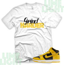 Load image into Gallery viewer, Varsity Maize Nike Dunk Highs &quot;Grind Harder&quot; Nike Dunk High Sneaker Match Shirt
