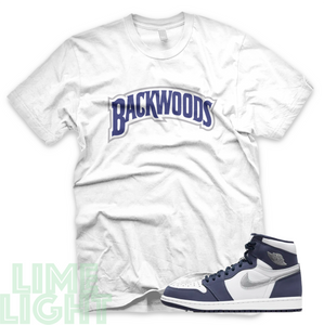 Midnight Navy "Backwoods" Nike Air Jordan 1 Black/ White Sneaker Match Tees