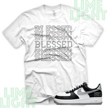 Load image into Gallery viewer, Air Force 1 Black Silver &quot;Blessed7&quot; Nike AF1 Black Silver Sneaker Match Shirt
