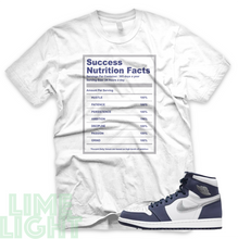 Load image into Gallery viewer, Midnight Navy &quot;Success Facts&quot; Nike Air Jordan 1 Black/ White Sneaker Match Tees
