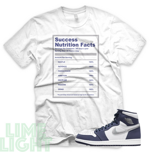 Midnight Navy "Success Facts" Nike Air Jordan 1 Black/ White Sneaker Match Tees