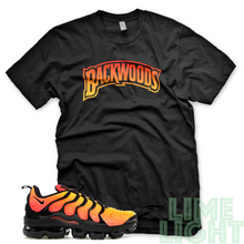Load image into Gallery viewer, Sunset &quot;Backwoods&quot; Nike Vapormax Plus Black/ White Sneaker Match Tees Shirts
