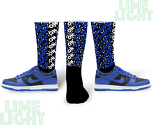 Load image into Gallery viewer, Dunk High Hyper Cobalt &quot;Dunkin on Em&quot; Black Nike Dunk High Sneaker Match Socks
