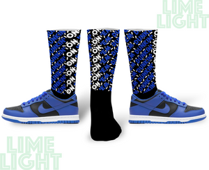Dunk High Hyper Cobalt "Dunkin on Em" Black Nike Dunk High Sneaker Match Socks