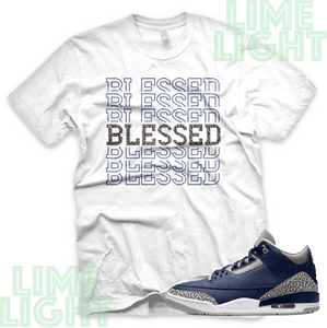 Air Jordan 3 Midnight Navy "Blessed7" Air Jordan 3 Sneaker Match Shirt Tees