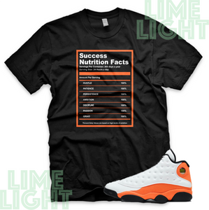 Air Jordan 13 Starfish Orange "Success Facts" Air Jordan 13 Sneaker Match Shirt