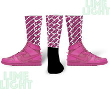 Load image into Gallery viewer, Dunk High Cosmic Fuchsia &quot;Dunkin on Em&quot; Nike Dunk High Sneaker Match Socks
