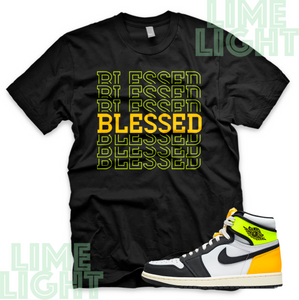Volt Gold Air Jordan 1 " Blessed7" Nike Air Jordan 1 Sneaker Match Shirt Tees
