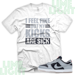 Dunk Low College Navy/Grey "Sick Kicks" Nike Dunk Low Sneaker Match Shirt Tee