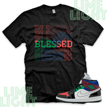 Load image into Gallery viewer, University Red/ Varsity Royal &quot;Blessed 7&quot; Air Jordan 1 Multicolor Black or White Sneaker Match Shirt

