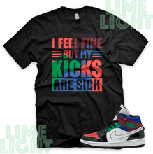 Load image into Gallery viewer, University Red/ Varsity Royal &quot;Sick Kicks&quot; Air Jordan 1 Multicolor Black or White Sneaker Match Shirt
