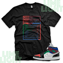 Load image into Gallery viewer, University Red/ Varsity Royal &quot;Success Nutrition Facts&quot; Air Jordan 1 Multicolor Black or White Sneaker Match Shirt
