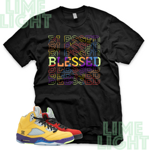 What The "Blessed 7" Air Jordan 5 Black or White Sneaker Match Shirt
