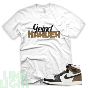 Dark Mocha "Grind Harder" Air Jordan 1 Black or White Sneaker Match Shirt