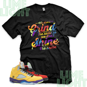 What The "Grind & Shine" Air Jordan 5 Black or White Sneaker Match Shirt