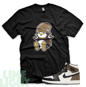 Dark Mocha "Penguin" Air Jordan 1 Black or White Sneaker Match Shirt